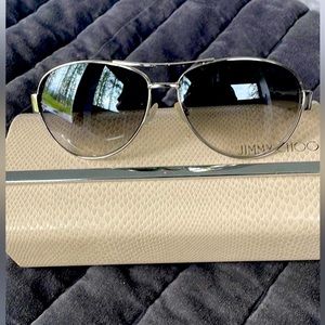 Jimmy Choo with crystals on the side aviator, sunglasses